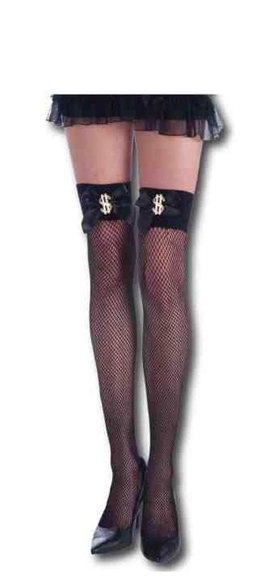 Forum Novelties Pimpin' Black Costume Fishnets With Dollar Sign 1 Forum Novelties Pimpin' Black Costume Fishnets With Dollar Sign
