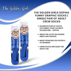 Bioworld The Golden Girls Sophia Funny Graphic Socks | Single Pair Of Adult Crew Socks -LOUNGEFLY Store BIW CR6V0QGDG CGR