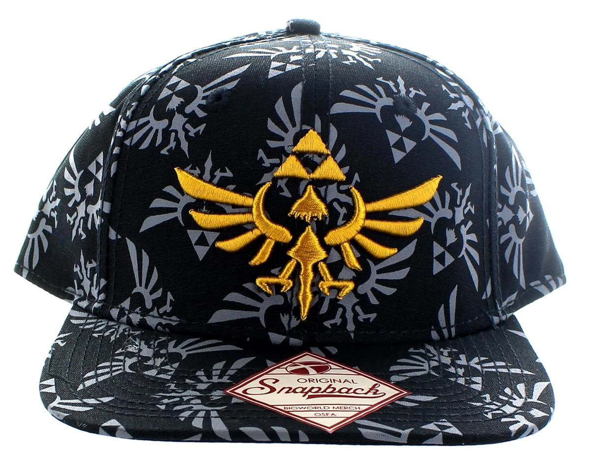 Bioworld Legend Of Zelda Crest All Over Print Snapback Hat 1 Bioworld Legend Of Zelda Crest All Over Print Snapback Hat
