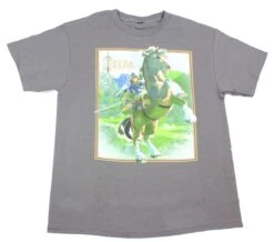 Bioworld Legend Of Zelda: Breath Of The Wild Link On Horse Grey Youth T-Shirt
