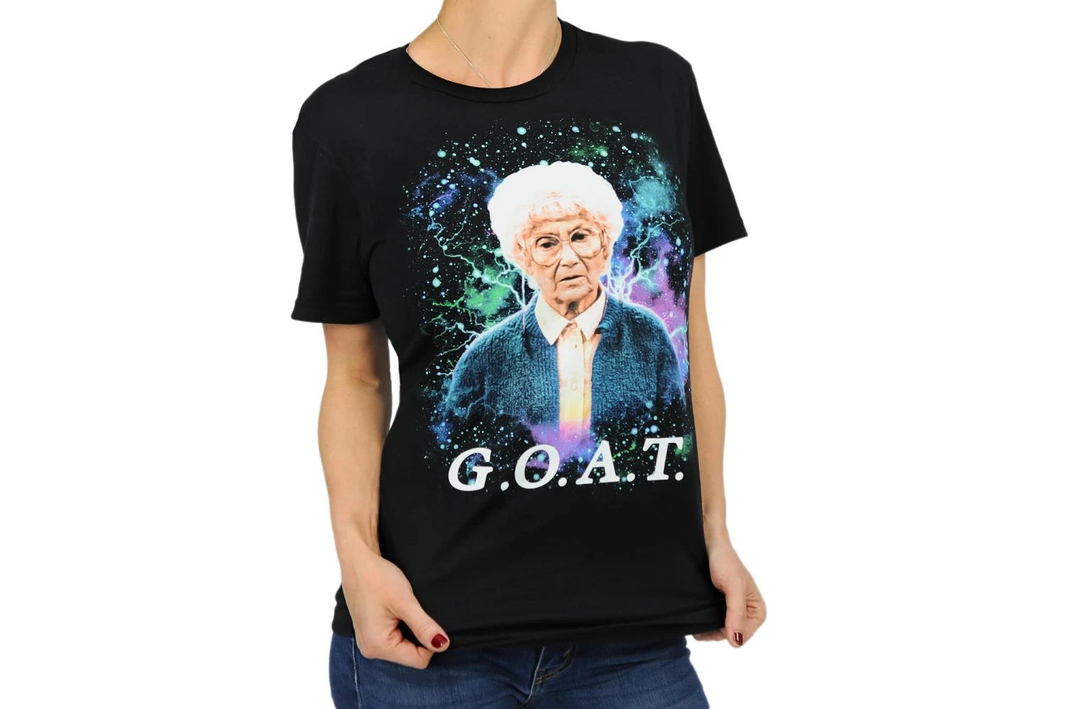 Bioworld The Golden Girls Exclusive Sophia G.O.A.T Graphic Black T-Shirt 2 Bioworld The Golden Girls Exclusive Sophia G.O.A.T Graphic Black T-Shirt - Image 2