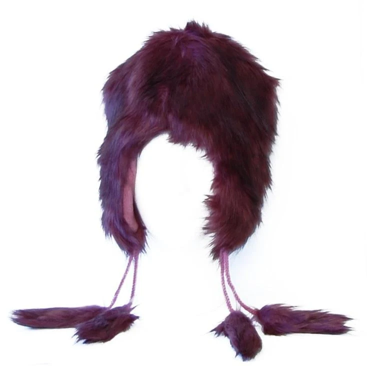 Arctic Faux Fur Costume Hat Black/Purple 1 Arctic Faux Fur Costume Hat Black/Purple