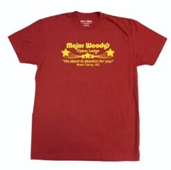 Kitsch On The Rocks Major Woody's Men's Burgundy T-Shirt