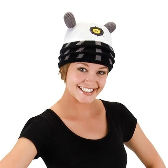 Doctor Who White Dalek Beanie Hat Adult 1 Doctor Who White Dalek Beanie Hat Adult