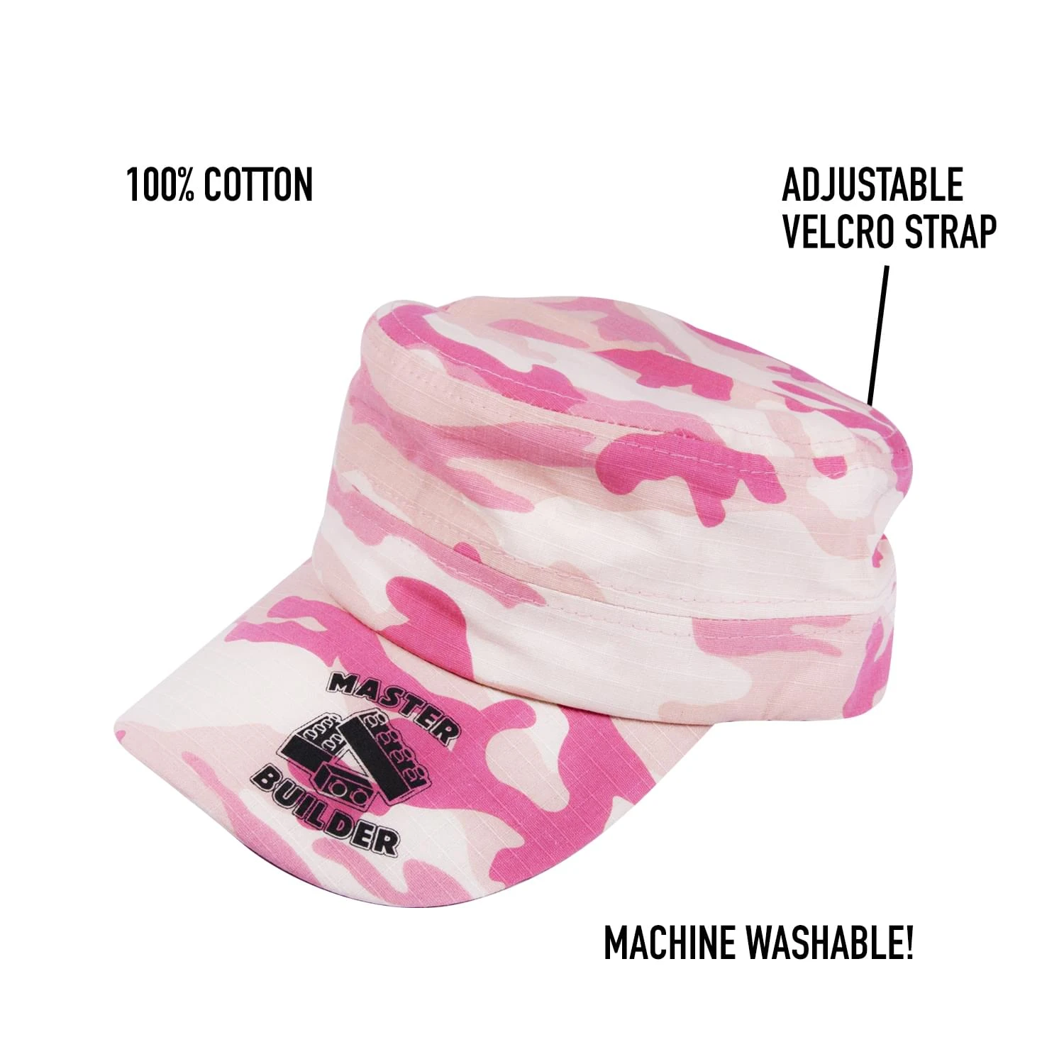 Master Builder Camo Hat | Pink & Cream Cap | Adjustable Size 5 Master Builder Camo Hat | Pink & Cream Cap | Adjustable Size - Image 5