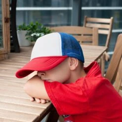 Stranger Things Mesh Red White & Blue Vintage Mesh Trucker Cap -LOUNGEFLY Store FCM 01310 CF