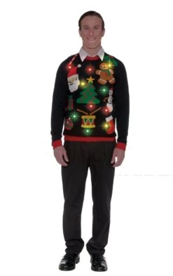 Forum Novelties Everything Christmas Light-Up Adult Ugly Christmas Sweater
