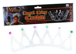 Forum Novelties Royal King Costume Crown Silver With Jewels Adult Men