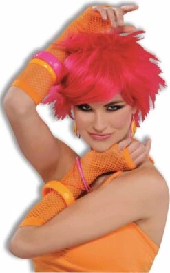 Forum Novelties Fishnet Fingerless Long Costume Glove Orange