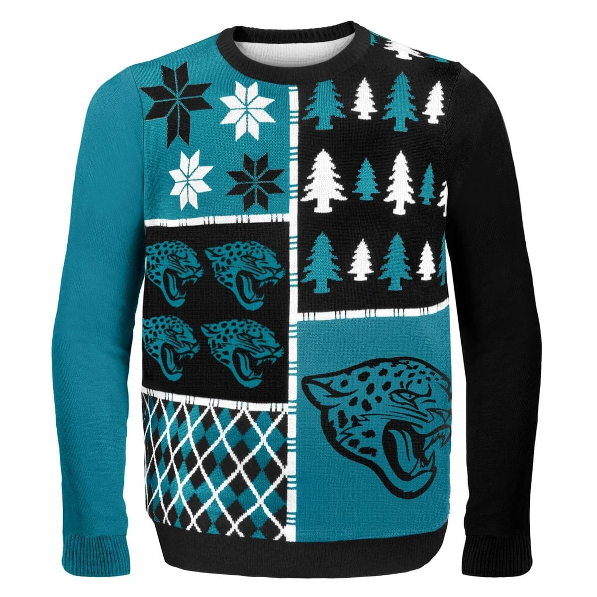 Jacksonville Jaguars Busy Block NFL Ugly Sweater 1 Jacksonville Jaguars Busy Block NFL Ugly Sweater