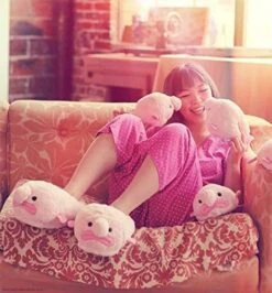 Blobfish Pink Unisex Plush Slippers | One Size Fits Most -LOUNGEFLY Store HTC 81978SL CC