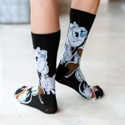 Cuphead Collectibles | Cuphead Bang Bang Socks | Men's Crew Socks -LOUNGEFLY Store HYP TK200 CF