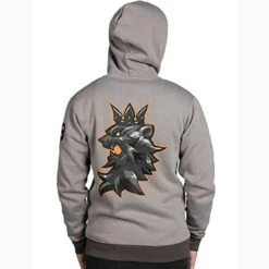 Overwatch Ultimate Reinhardt Zip-Up Hoodie | Light Grey -LOUNGEFLY Store JNX 7474 PC