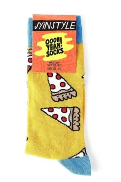 Pizza Party Men's Crew Socks -LOUNGEFLY Store JYI MD5015CYEL CC