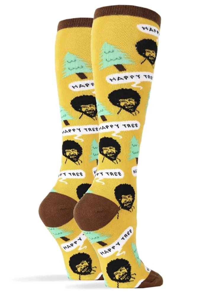 Bob Ross Happy Tree Women's Knee High Socks 1 Bob Ross Happy Tree Women's Knee High Socks