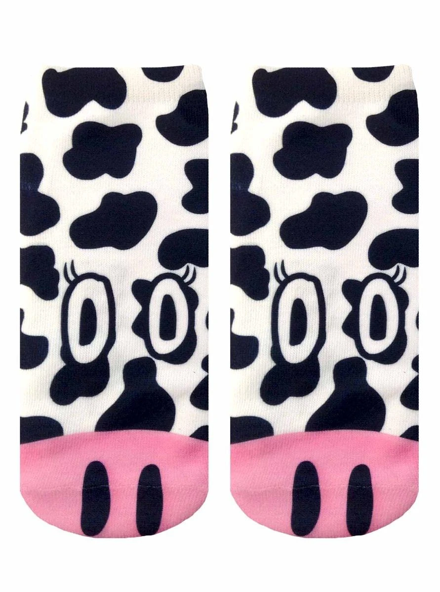 Cow Photo Print Ankle Socks 1 Cow Photo Print Ankle Socks