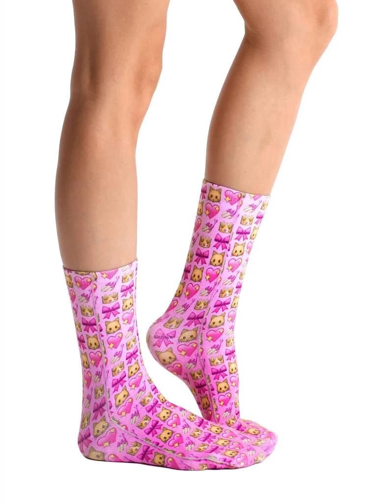 Living Royal Photo Print Crew Socks: Girly Emoji 2 Living Royal Photo Print Crew Socks: Girly Emoji - Image 2