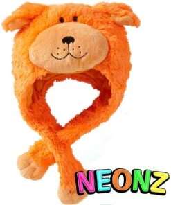My Pillow Pets Premium Plush Hat Neonz Neon Orange Dog Hat