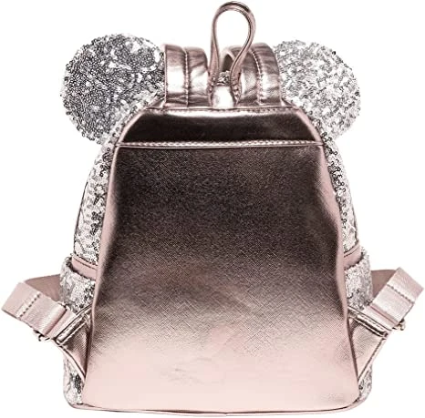 Disney Mini Backpack Minnie Mouse Silver Sequin Loungefly 2 Disney Mini Backpack Minnie Mouse Silver Sequin Loungefly - Image 2