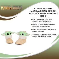 Star Wars: The Mandalorian Grogu Women's Boot Slippers -LOUNGEFLY Store RBF 16960 CGX