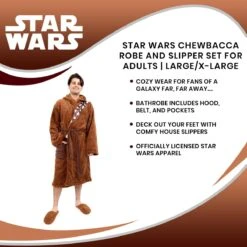 Star Wars Chewbacca Robe And Slipper Set For Adults 27 Star Wars Chewbacca Robe And Slipper Set For Adults -LOUNGEFLY Store RBF 17740 CGX