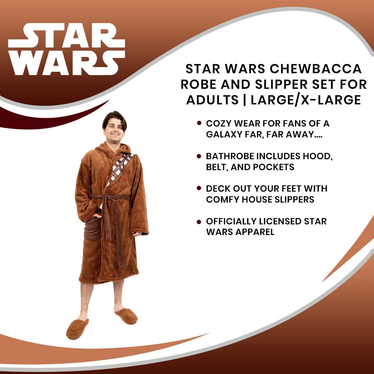Star Wars Chewbacca Robe And Slipper Set For Adults 14 Star Wars Chewbacca Robe And Slipper Set For Adults - Image 14