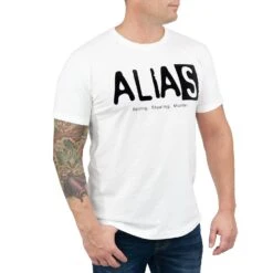 Alias Logo Men's White T-Shirt -LOUNGEFLY Store RPJ A1AS2003L CB