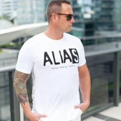 Alias Logo Men's White T-Shirt -LOUNGEFLY Store RPJ A1AS2003L CF