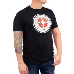 Scrubs "Sacred Heart Hospital" Men's Black T-Shirt -LOUNGEFLY Store RPJ S6AS2001L CB