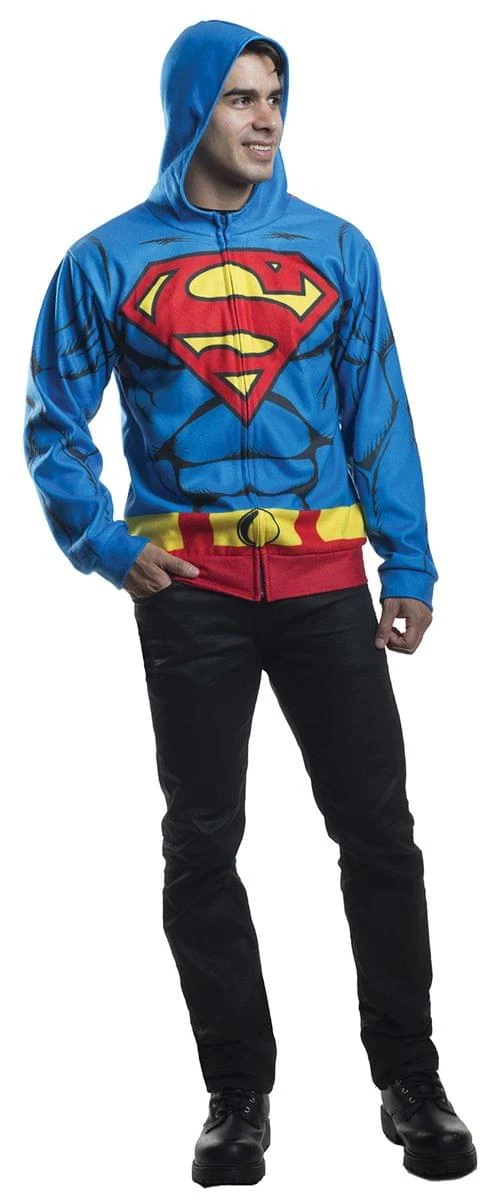 Superman Adult Costume Hoodie 1 Superman Adult Costume Hoodie