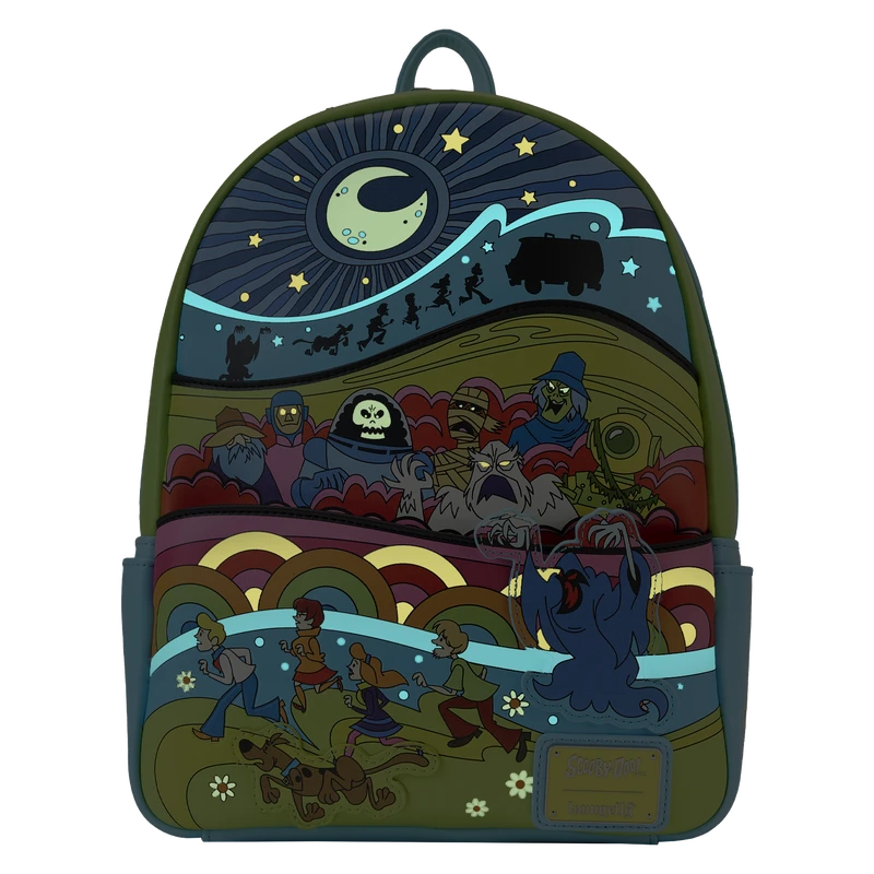 Scooby Doo Mini Backpack Psychedelic Monster Chase GITD Loungefly 2 Scooby Doo Mini Backpack Psychedelic Monster Chase GITD Loungefly - Image 2