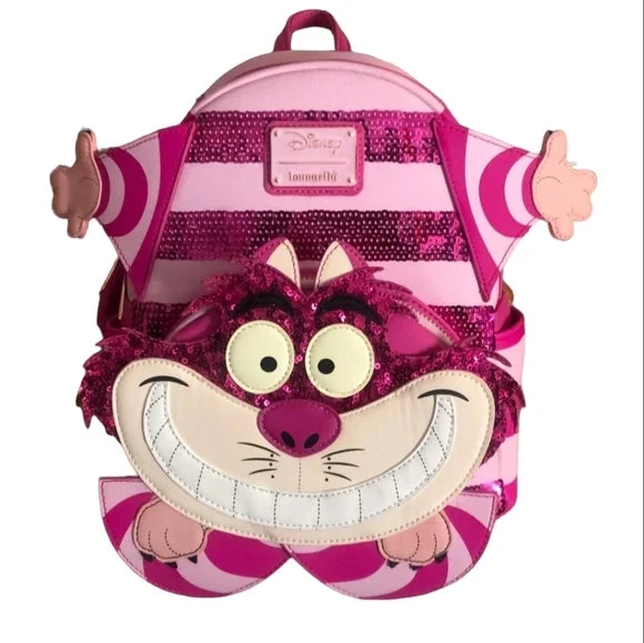 Disney Loungefly Cheshire Cat Sequin Mini Backpack Alice In Wonderland 1 Disney Loungefly Cheshire Cat Sequin Mini Backpack Alice In Wonderland