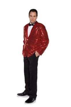 Red Shimmer Sequin Adult Costume Jacket
