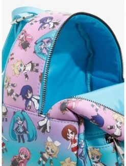 Vocaloid Mini Backpack Vocaloid Virtual Singers Ombre AOP Bioworld -LOUNGEFLY Store VocaloidAOP4
