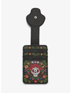 Disney Pixar Cardholder Coco Floral Sugar Skull Loungefly -LOUNGEFLY Store cocoskull3
