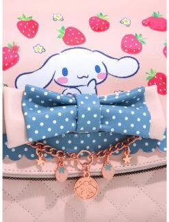 Sanrio Crossbody Quilted Cinnamoroll Strawberry Bioworld 8 Sanrio Crossbody Quilted Cinnamoroll Strawberry Bioworld -LOUNGEFLY Store cq4