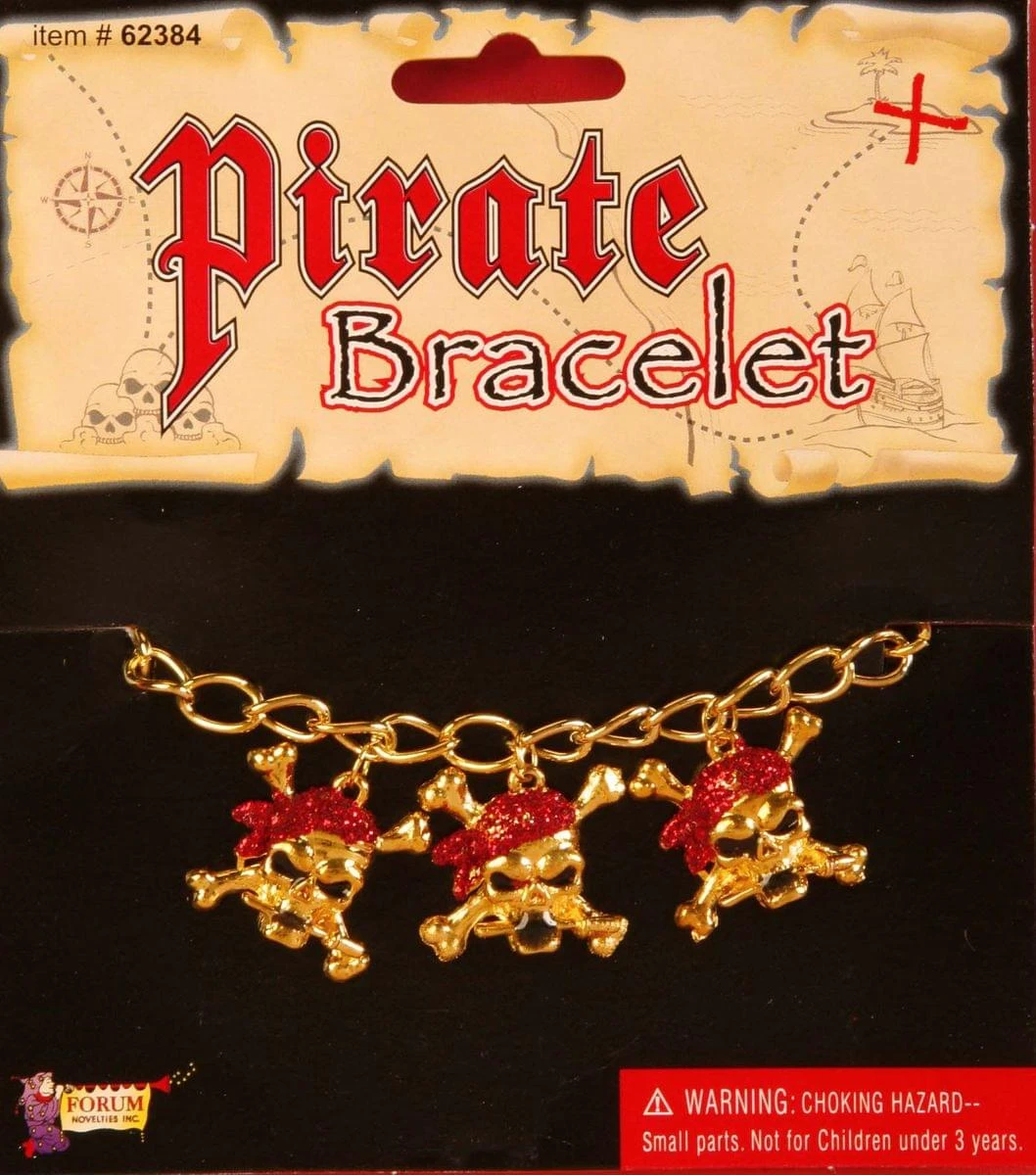 Forum Novelties Red Glitter Pirate Costume Bracelet 1 Forum Novelties Red Glitter Pirate Costume Bracelet
