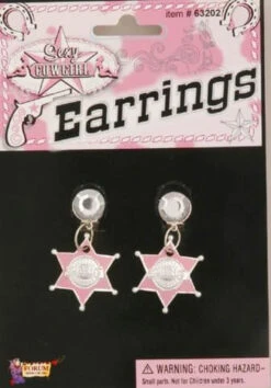 Forum Novelties Cowgirl Star Costume Earrings