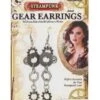 Forum Novelties Steampunk Gear Silver Earrings Adult Costume Jewelry