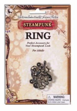 Forum Novelties Steampunk Silver Propeller & Gears Costume Ring