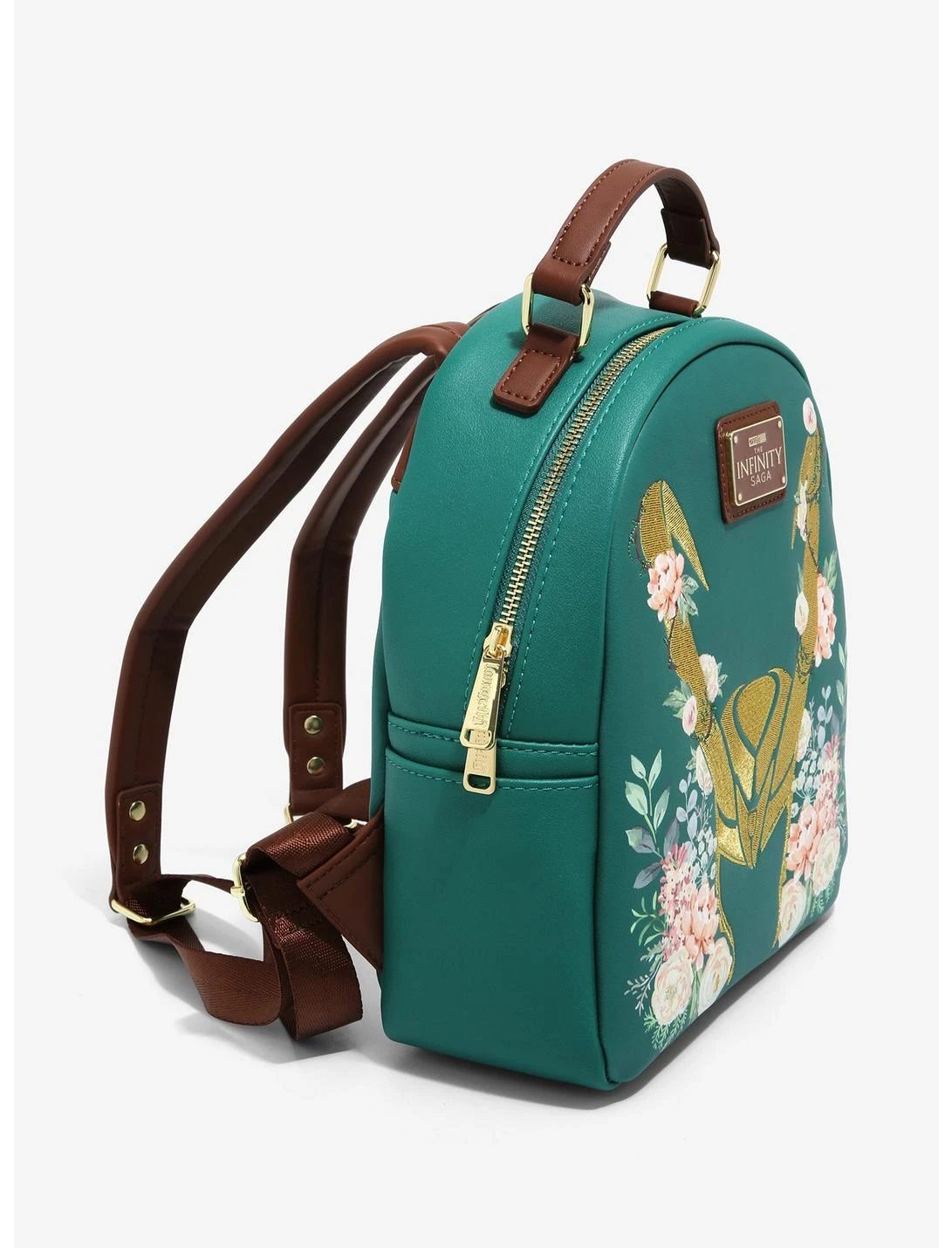 Marvel Mini Backpack Loki Embroidered Floral Loungefly 2 Marvel Mini Backpack Loki Embroidered Floral Loungefly - Image 2