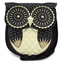 Loungefly Crossbody Black And Gold Embroidered Owl
