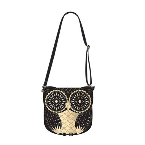 Loungefly Crossbody Black And Gold Embroidered Owl 3 Loungefly Crossbody Black And Gold Embroidered Owl - Image 3