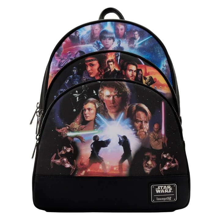 Star Wars Mini Backpack Trilogy 2 Triple Pocket Loungefly 1 Star Wars Mini Backpack Trilogy 2 Triple Pocket Loungefly